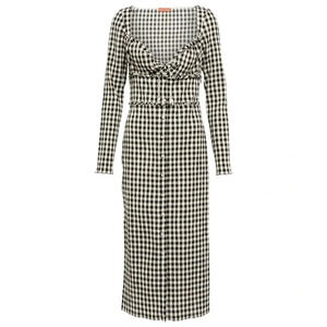 NWOT $1,995 ALTUZARRA Himalia Gingham Cotton Silk Blend Seersucker Midi Dress
